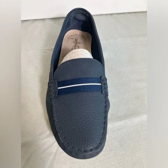 Clarks Dameo Vine Navy Blue Leather Penny Loafer Women Size 9M - Picture 11 of 16